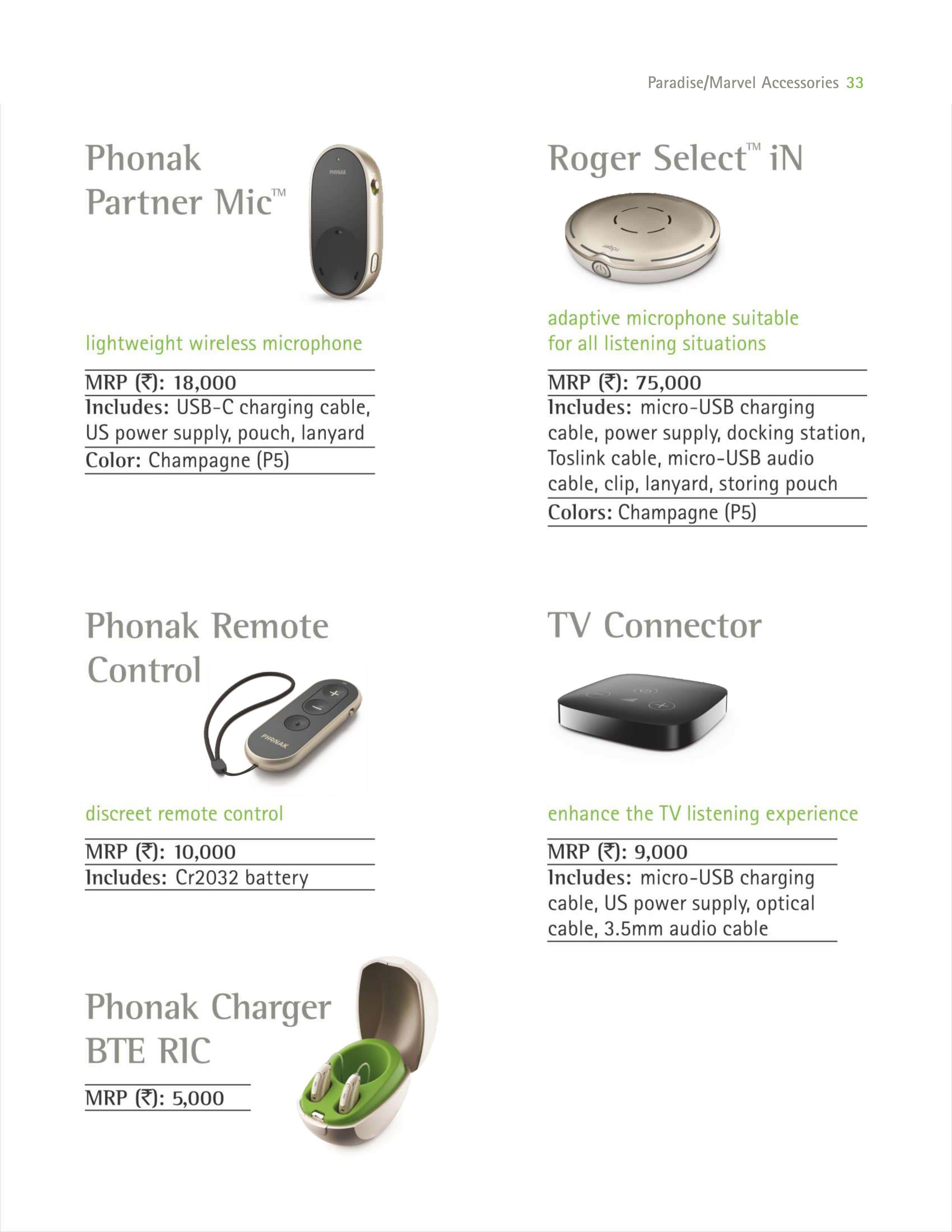 Phonak Hearing Aid Price list Page34