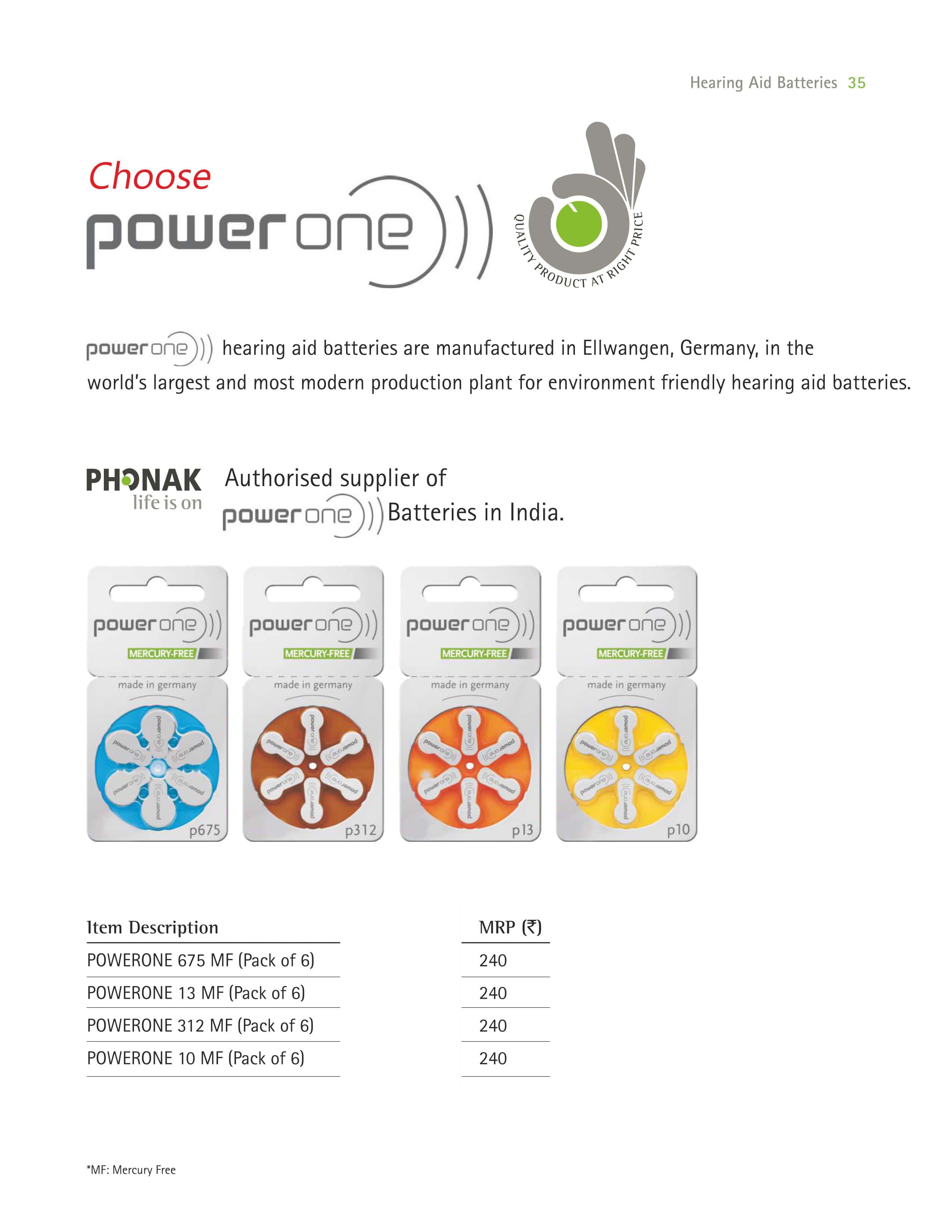 Phonak Hearing Aid Price list Page36