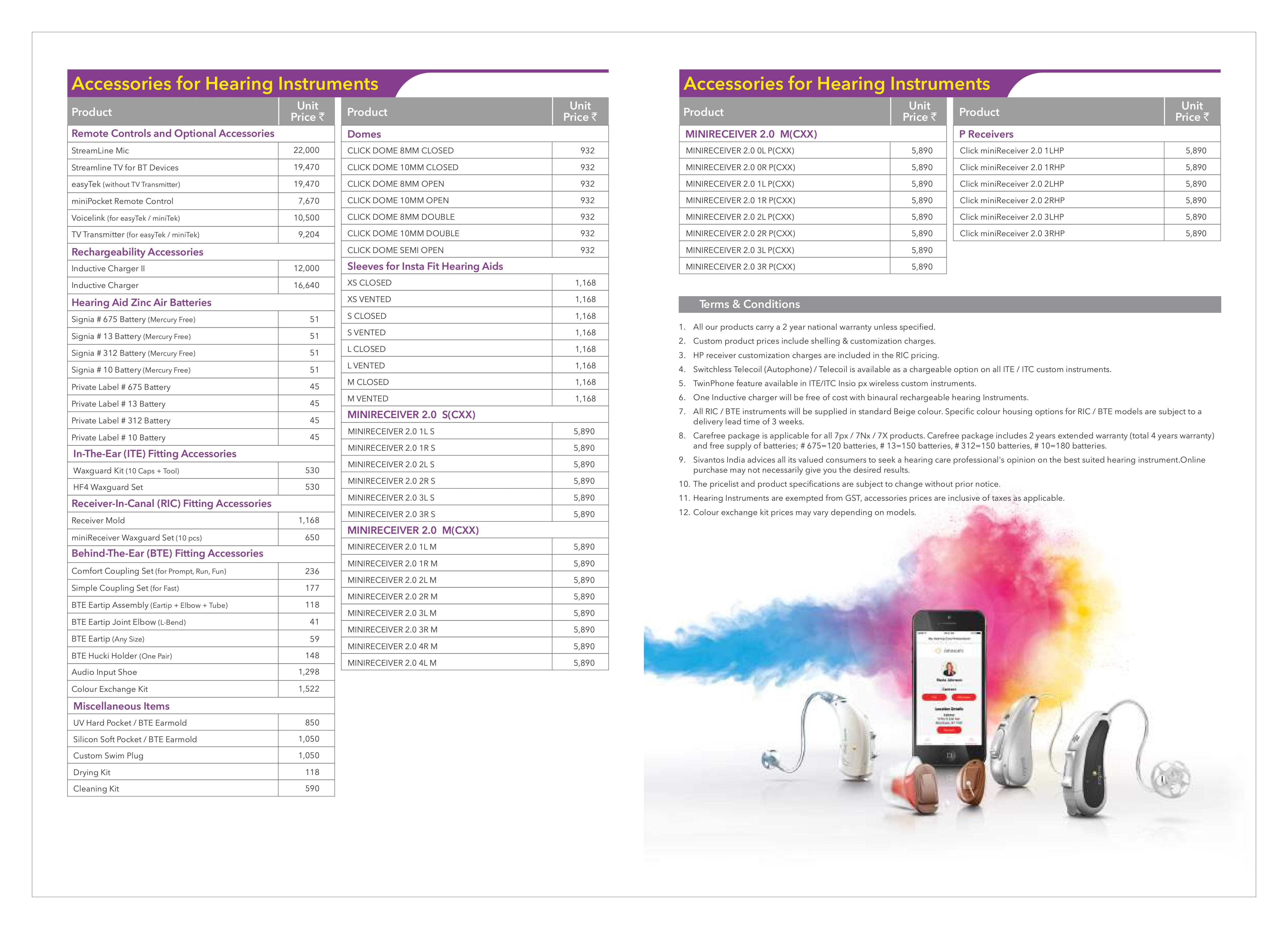 Signia Hearing Aid Price list Page26