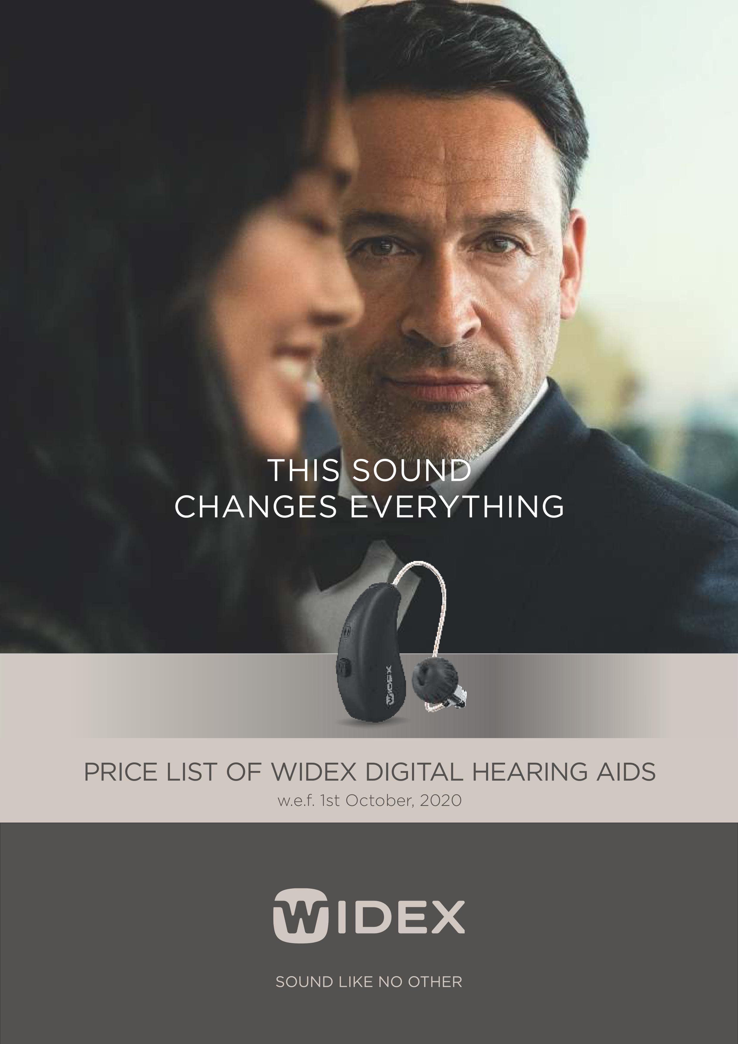 Widex Hearing Aid Price list Page3