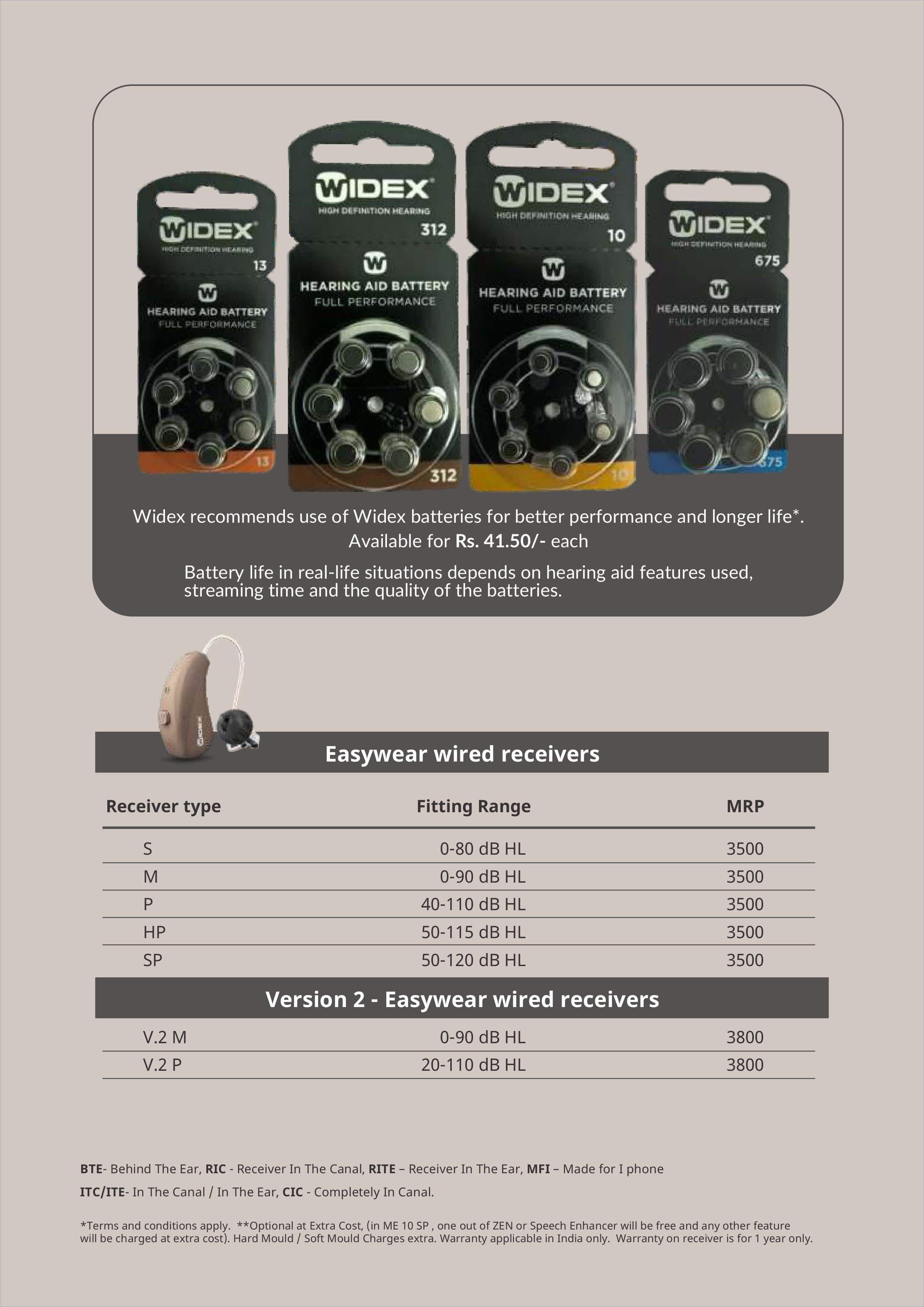 Widex Hearing Aid Price list Page9